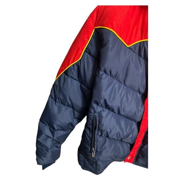 Vintage JC Penney Ski Apparel Puffer Jacket WPL11935 Red Navy Blue Size XL VTG - Picture 10 of 16